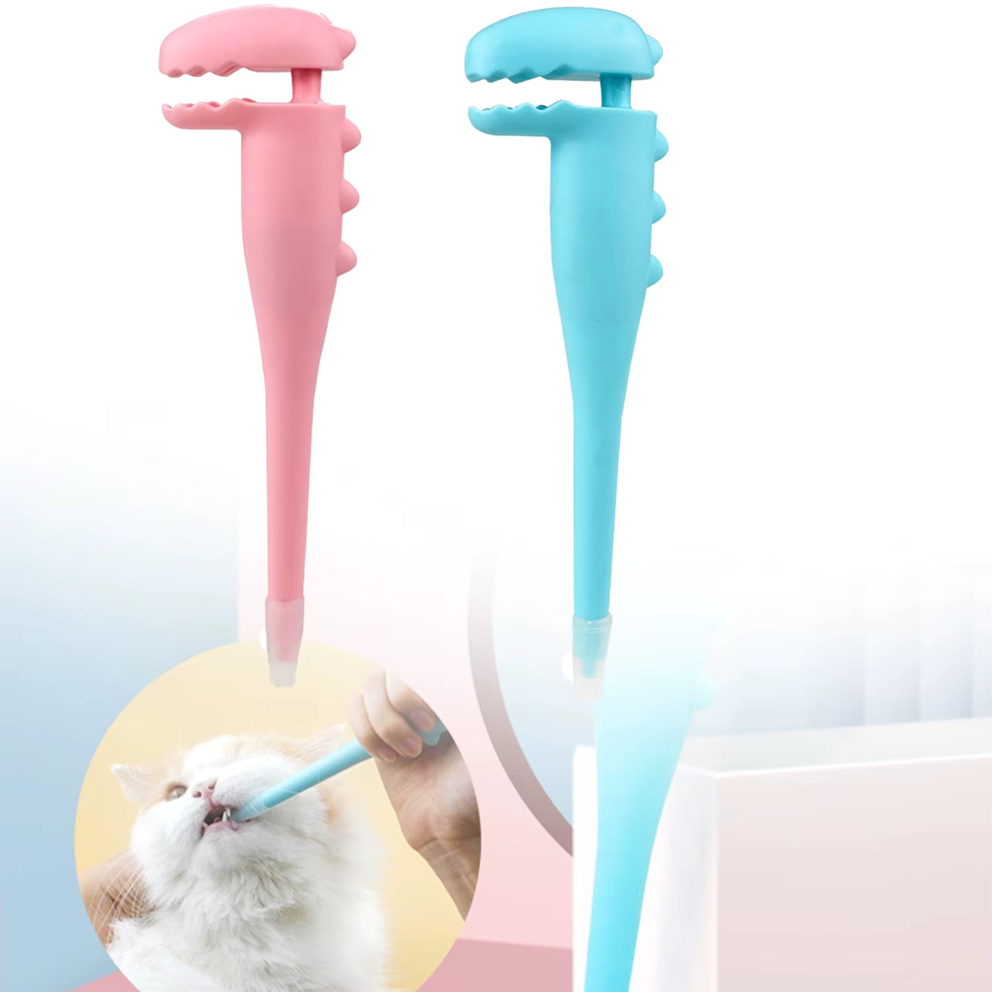 Pet Medication Feeder Cats and Dogs Pet Pill Dispenser Silicone Syringe with Soft Tip Medicinal Pusher for Small Animals