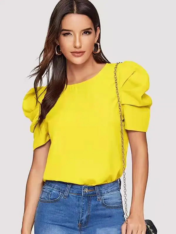 Chic Bubble Sleeve Blouse Summer Style Urban Ease
