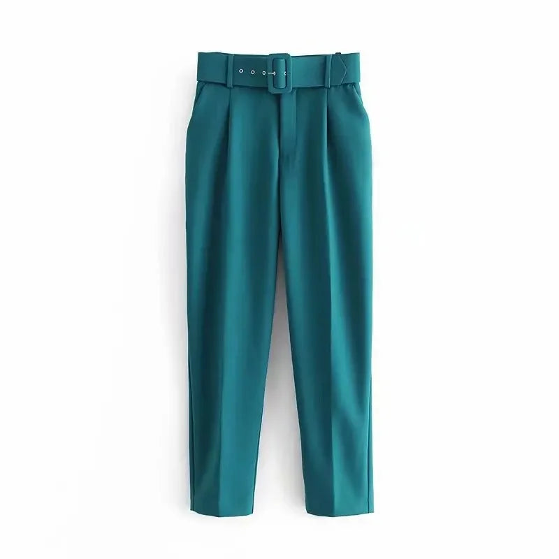 Fashionable Elegant High-Waisted Carrot Pants