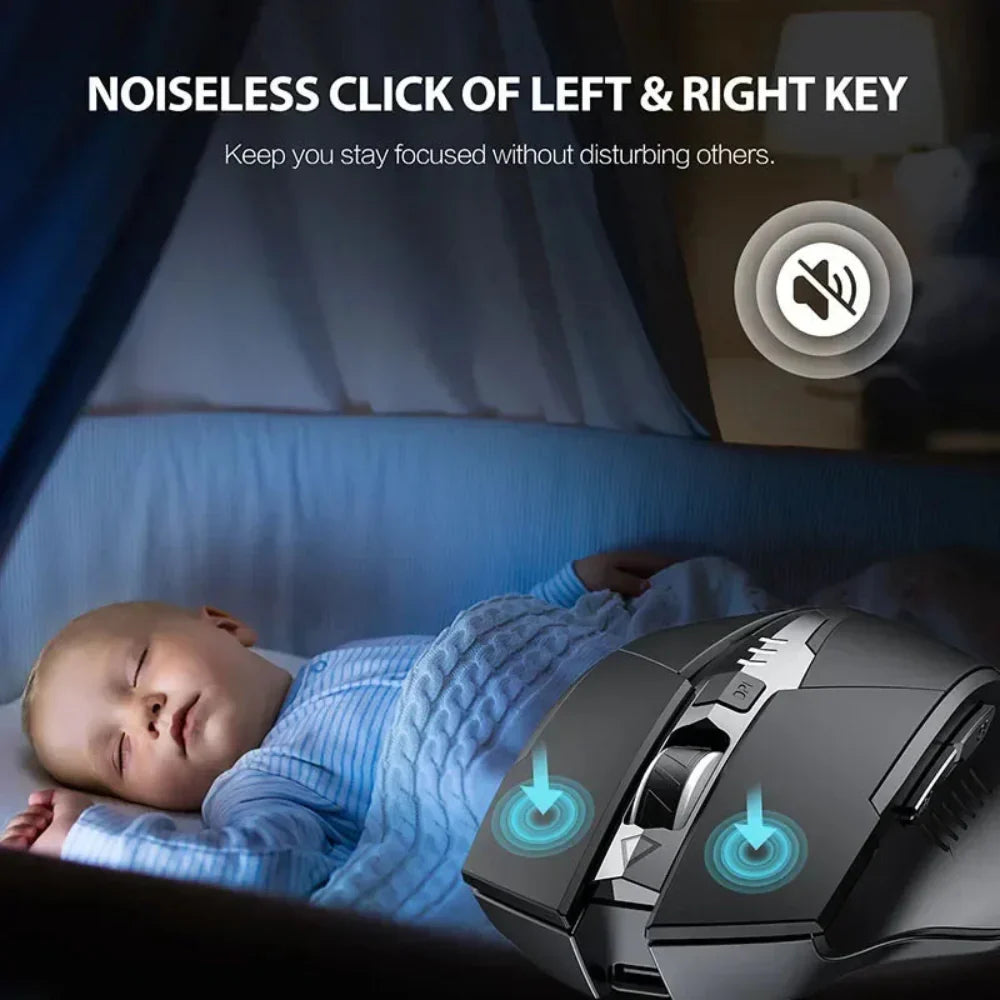 Bluetooth and 2.4Ghz Rechargeable Wireless Mouse