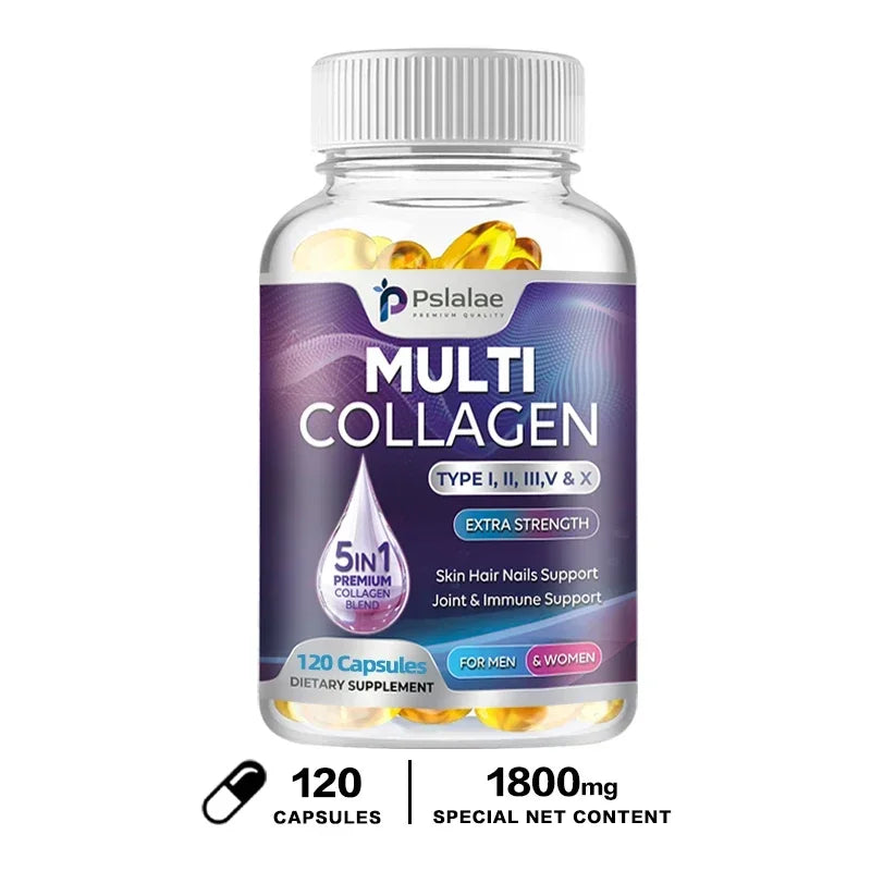 Multiple Collagen Complex - Type I, II, III, V, X, Grass Fed and Non-GMO Hydrolyzed Collagen Peptide Supplement
