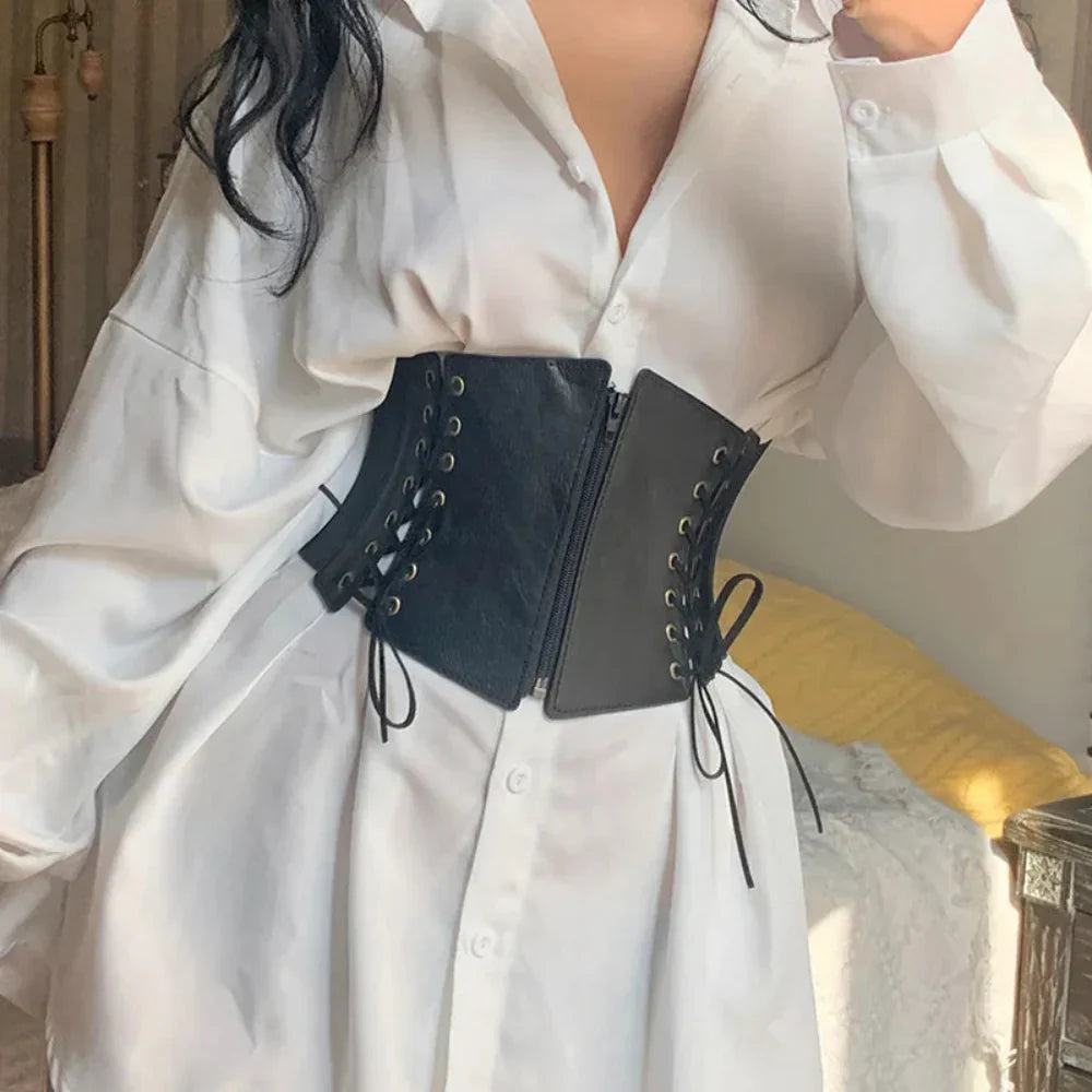 Punk Wide Kris Kros Leather Corset