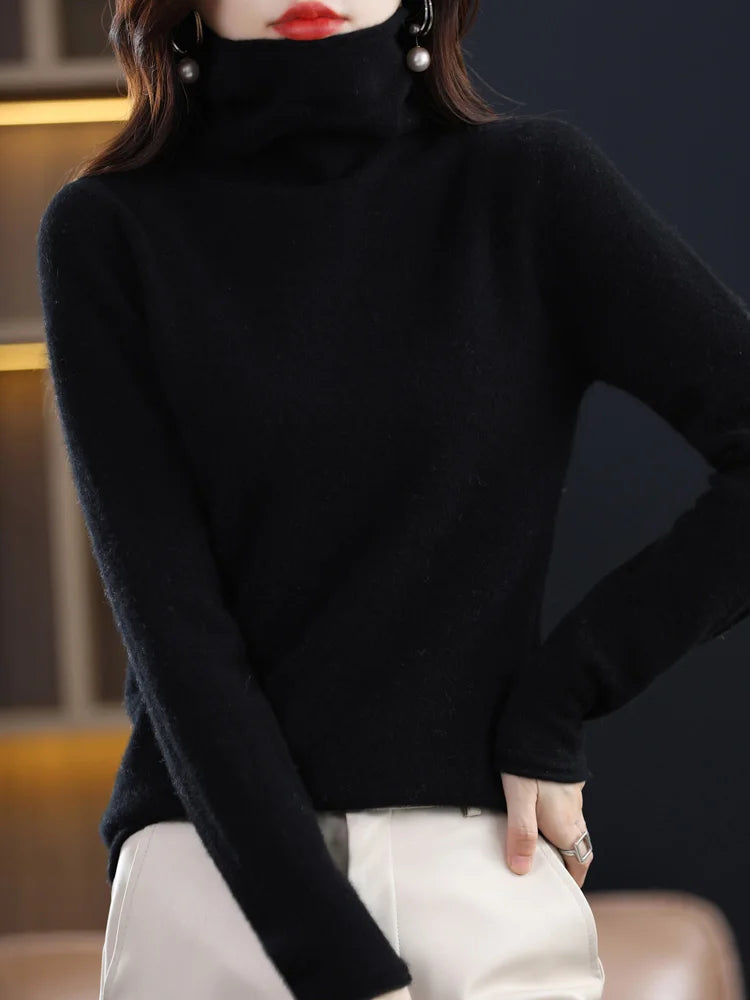 New 100% Merino Wool Turtleneck Cashmere Sweater