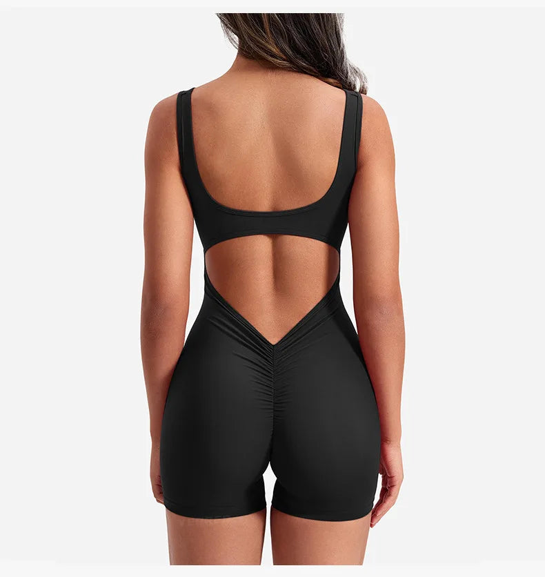 One-Piece Yoga Jumpsuit Skinny Short Sportswear