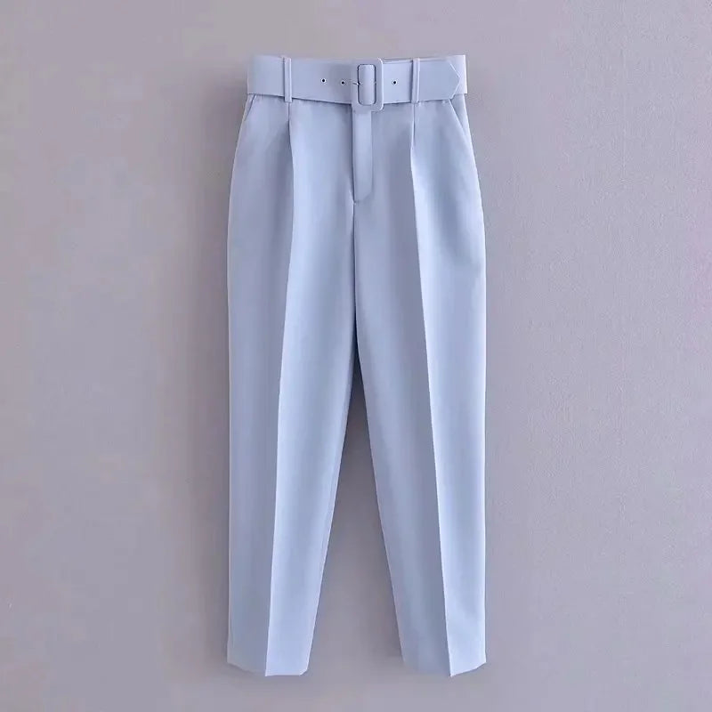 Fashionable Elegant High-Waisted Carrot Pants