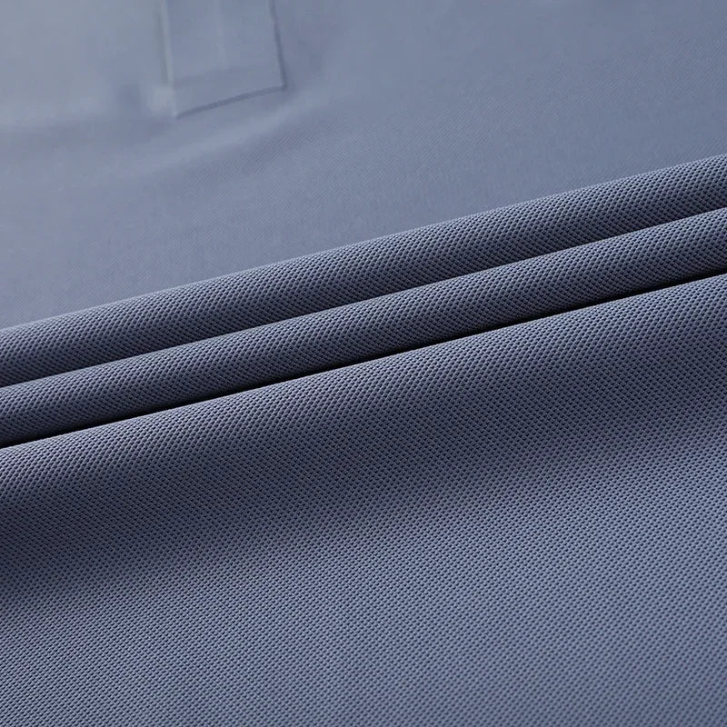 Ice Silk Embroidery Polo Shirt 2024 New Summer Lapel