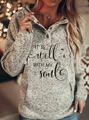 Patterned Hoodie Sweatshirt for Women