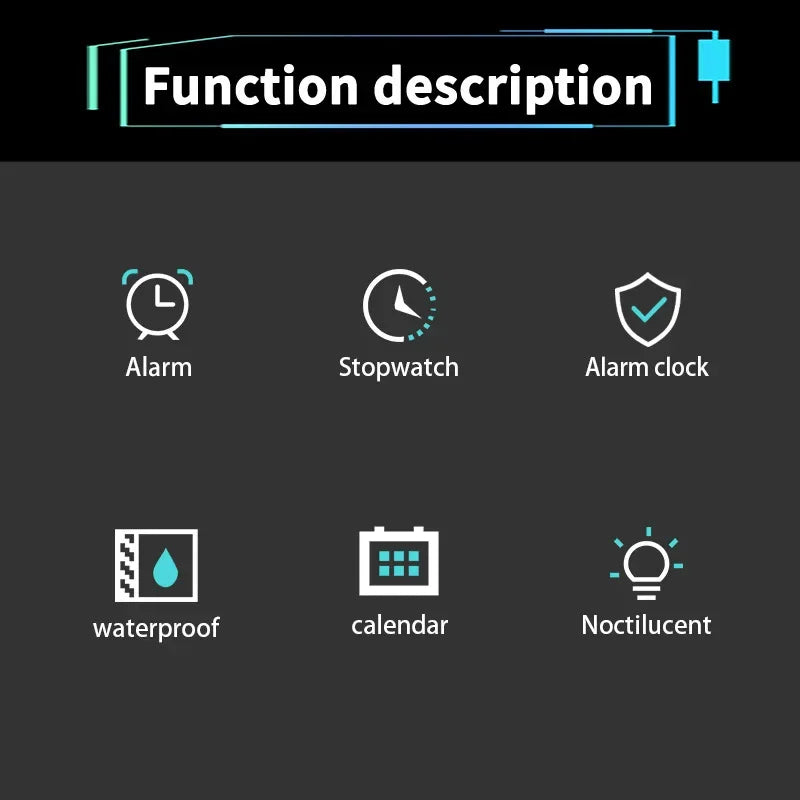 MAYZHISU Luxury Electronic Watch for Man Black