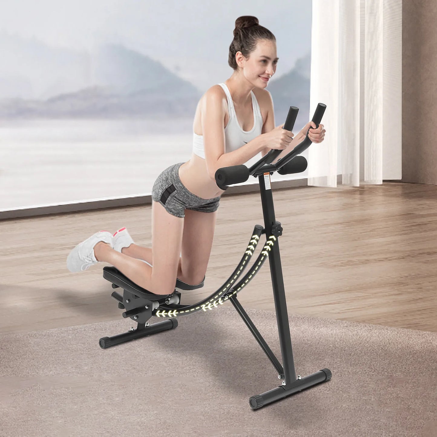 Ab Machine Coaster Abdominal Crunch Trainer Fit Home | Ships from US