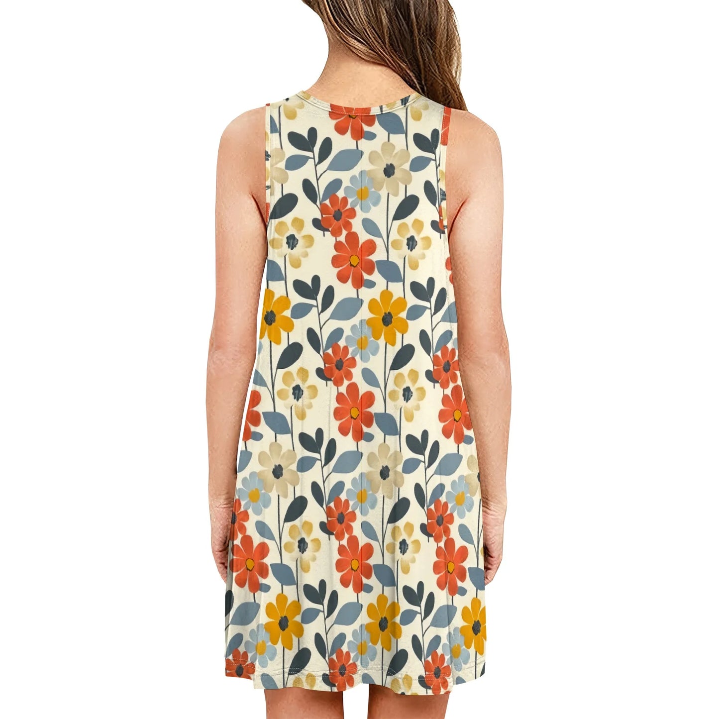 Vintage Floral Mini Dress Summer Style with Pockets