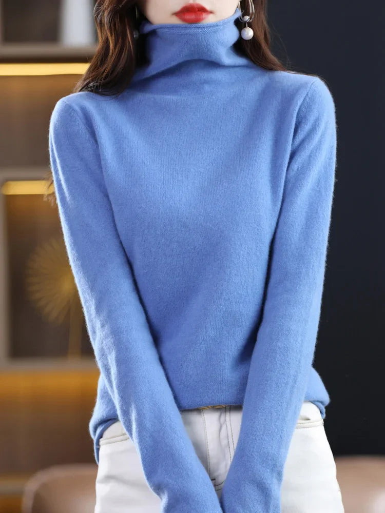New 100% Merino Wool Turtleneck Cashmere Sweater