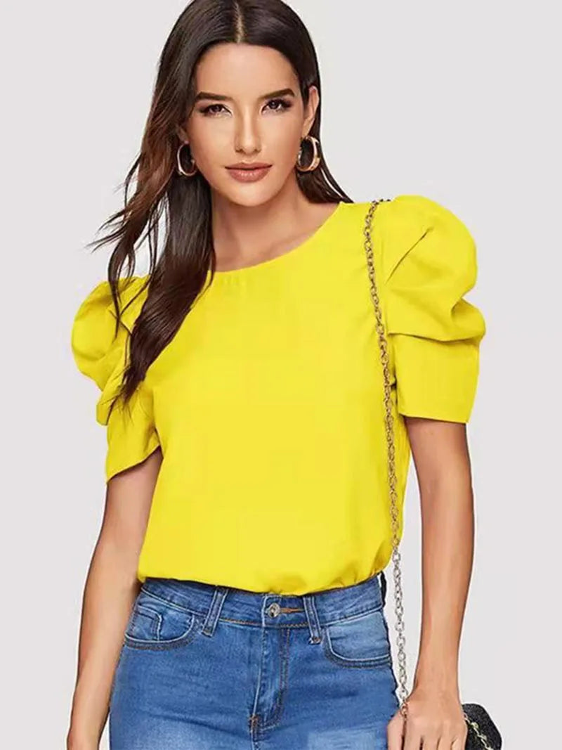 Chic Bubble Sleeve Blouse Summer Style Urban Ease