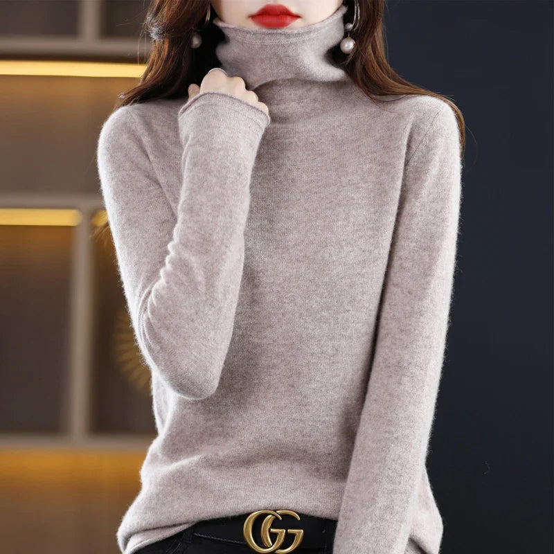 New 100% Merino Wool Turtleneck Cashmere Sweater