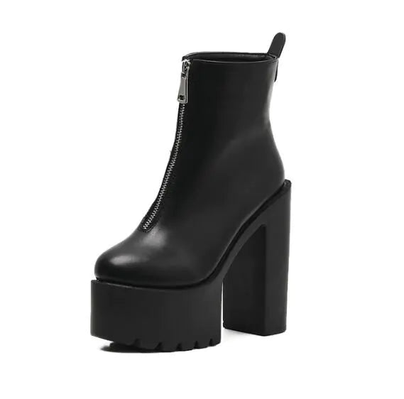 Women's Chunky Heels, Martin Boots, Waterproof Pumps
