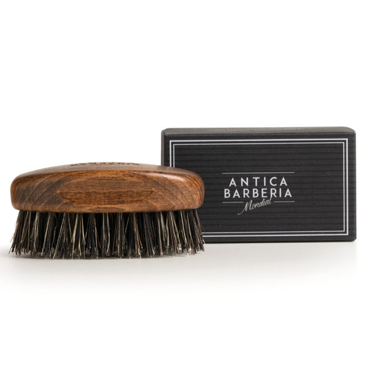 Beard Brush with Oval Wood Handle