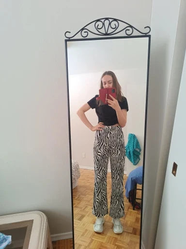 Zebra Print Wide Leg Pants