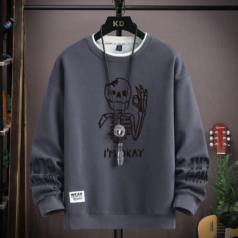 Autumn Men's Sweatshirt Cool Bear Print Long Sleeve | Ships from US