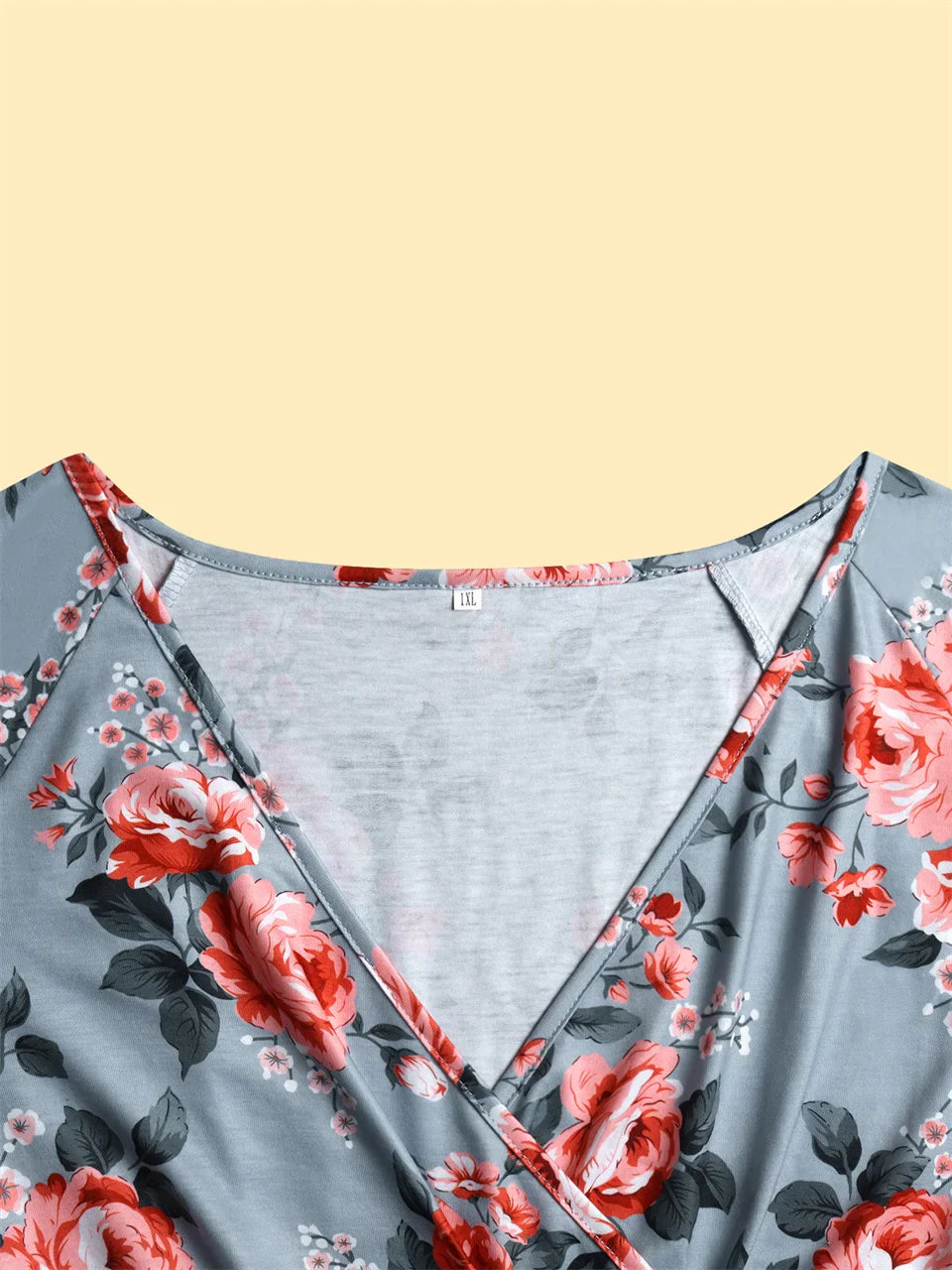 Plus Size Floral Print Casual Peplum Blouse