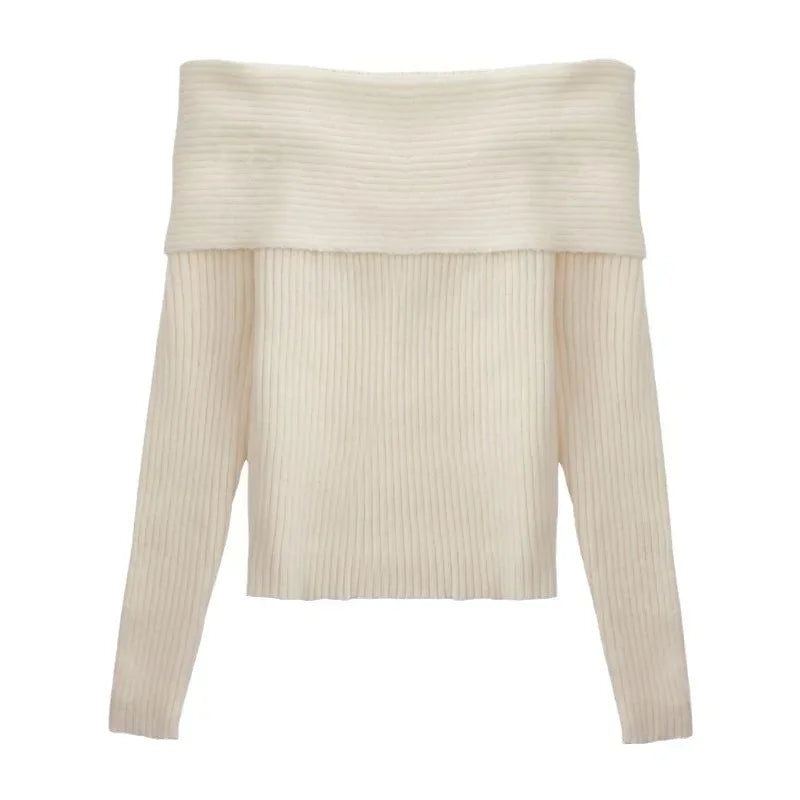 New Arriva Sexy Off-Shoulder Knit Thickened Soft Sweater Women
