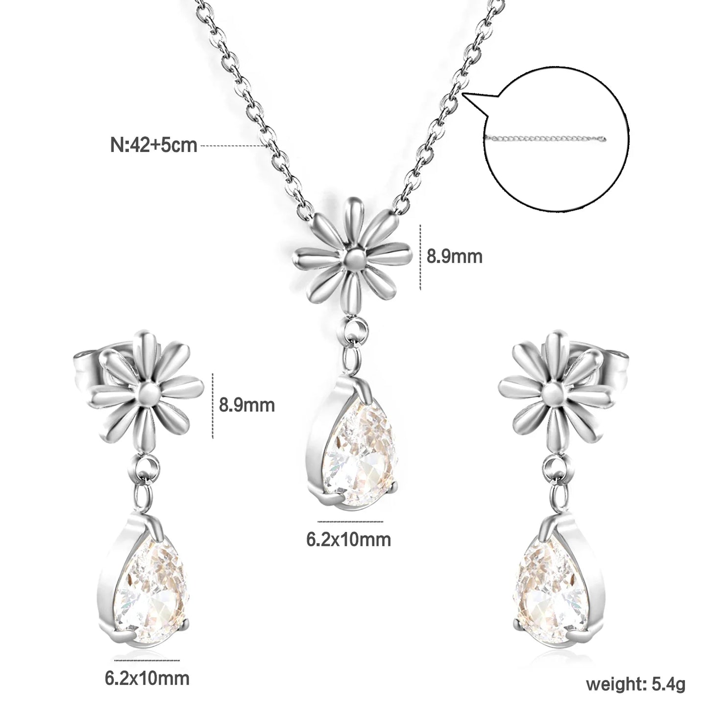 Crystal Jewelry Set Waterproof Sparkle  Shine