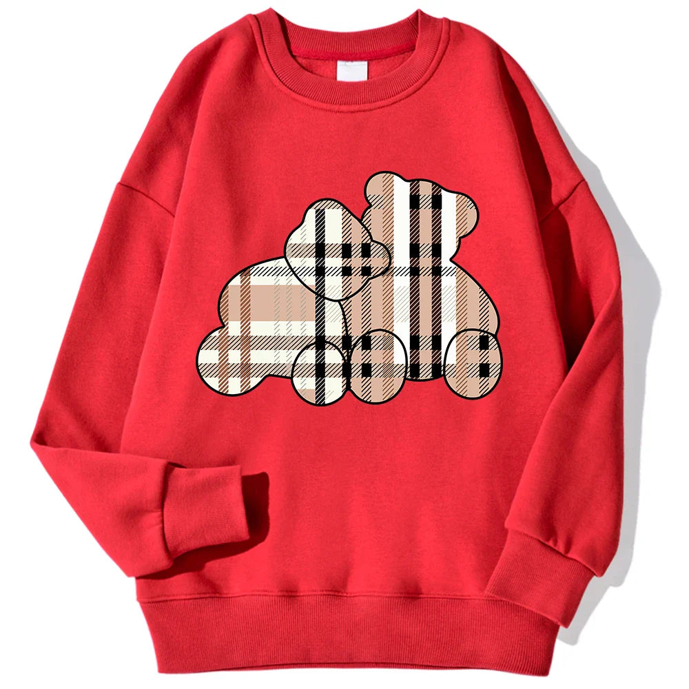 Casual Women Sweatshirts Teddy Bear Printing Hoodies