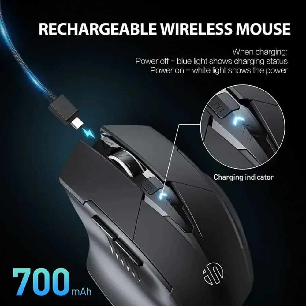 Bluetooth and 2.4Ghz Rechargeable Wireless Mouse