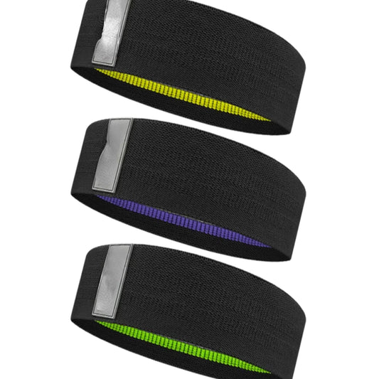 Fitness Resistance Bands Exercise Workout Set Fabric Loop Yoga Booty 3-Piece  Leg Thigh Butt Squat Glute