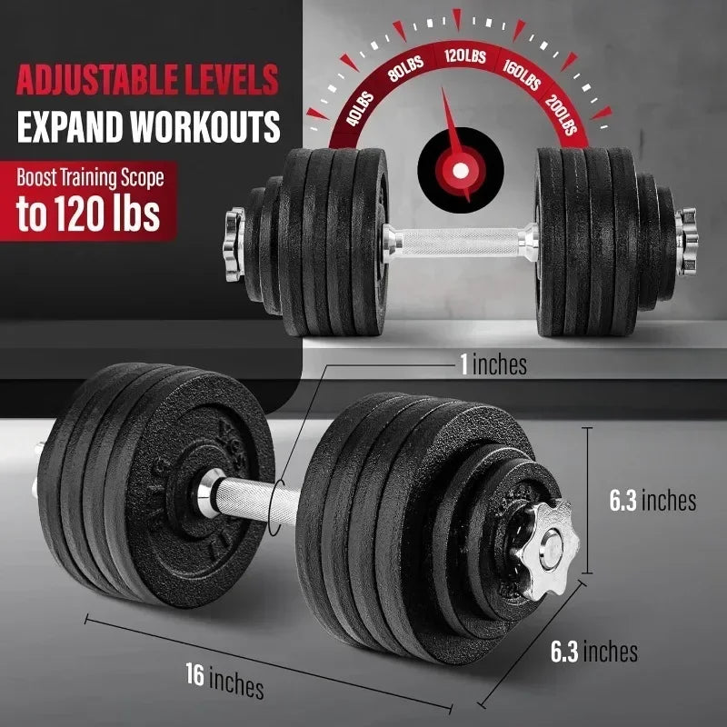 Adjustable Dumbbell Set with Weight Plates/Connector 8 | Ships from US