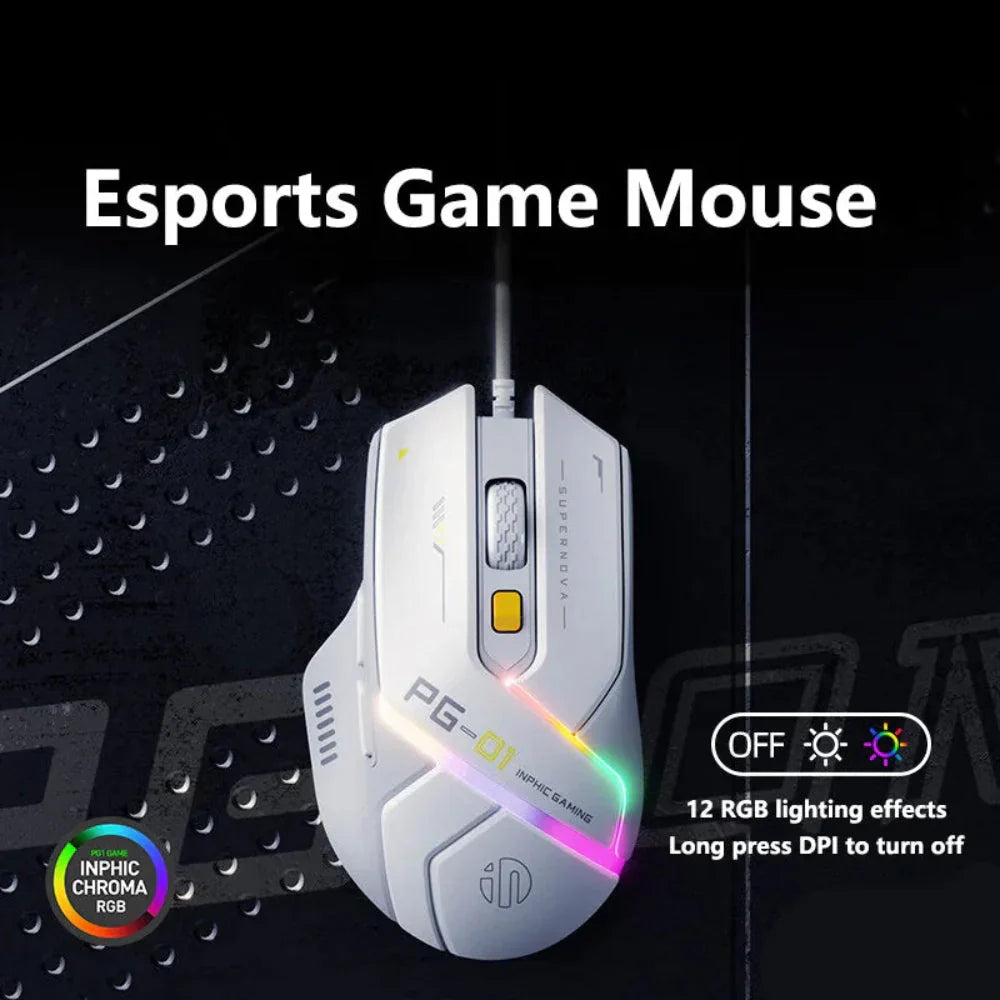 RGB Lighting Effect USB Wired Gaming Mouse