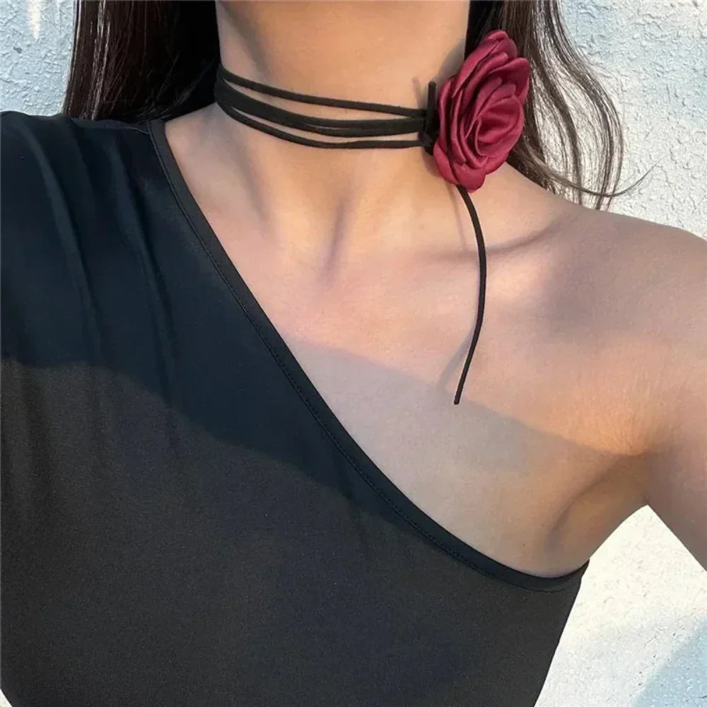 Punk Rose Choker Neck Tie
