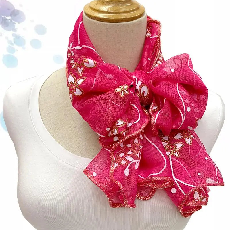 Lace Scarf Lightweight  Elegant  Print Silk Neckerchief Shawl Wraps