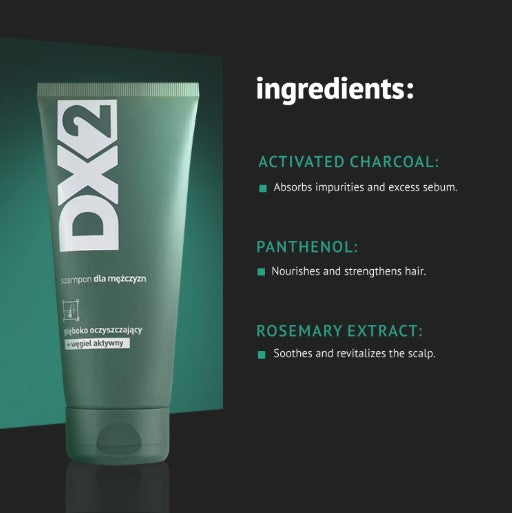 DX2 Deep cleansing Shampoo with activated carbon 150 ml