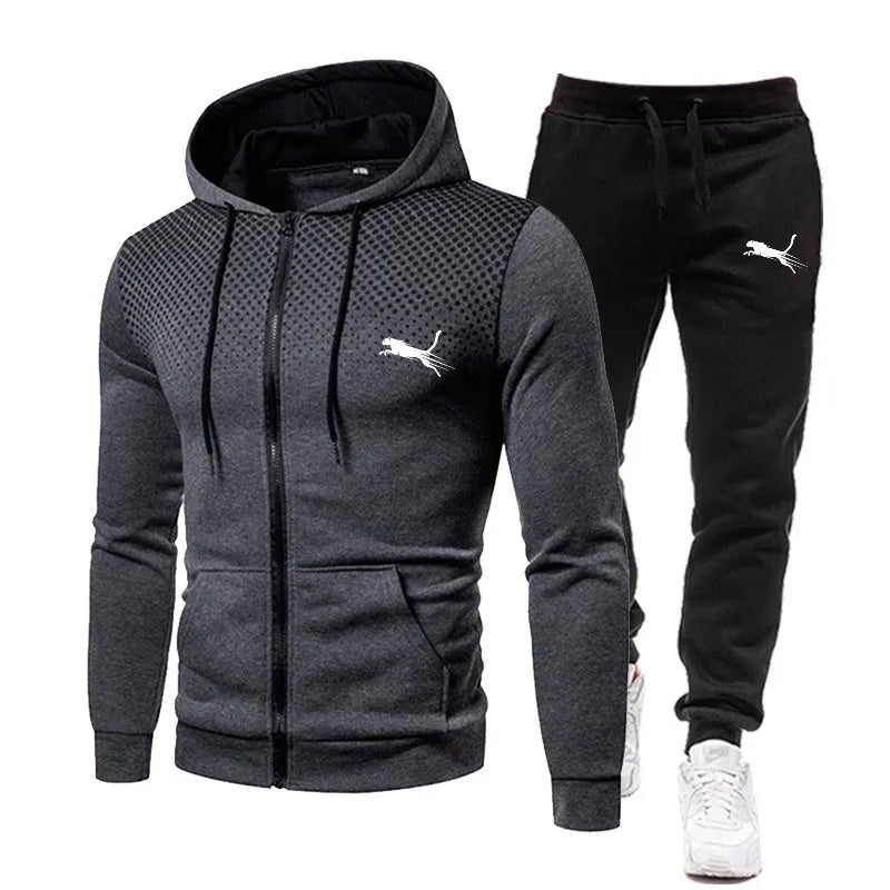 2024 Men's zipper Jacket Tracksuit Casual Suit Outdoor | Ships from US