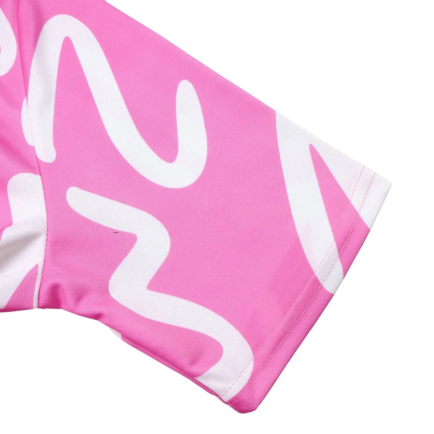 Printed Belted Dress Elegant  Knee-Length Round Neck Short Sleeve Dress