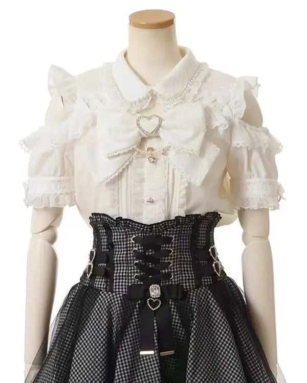 High Waist Sweet Lace Gothic Skirt