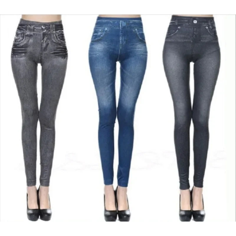 Women's Seamless Denim-Look Leggings