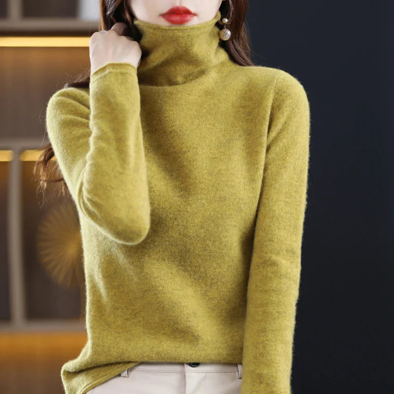 New 100% Merino Wool Turtleneck Cashmere Sweater