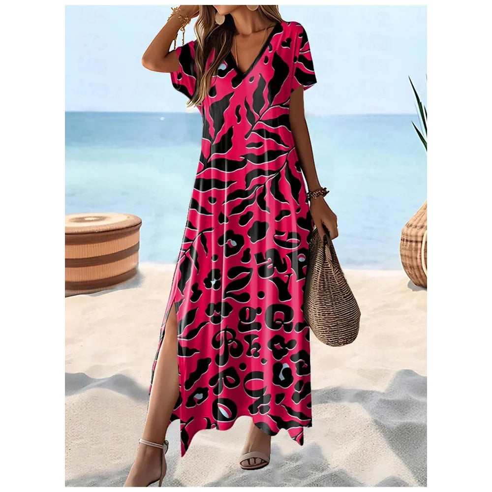 Hawaii Style Print Summer Lightweight Long Dresses