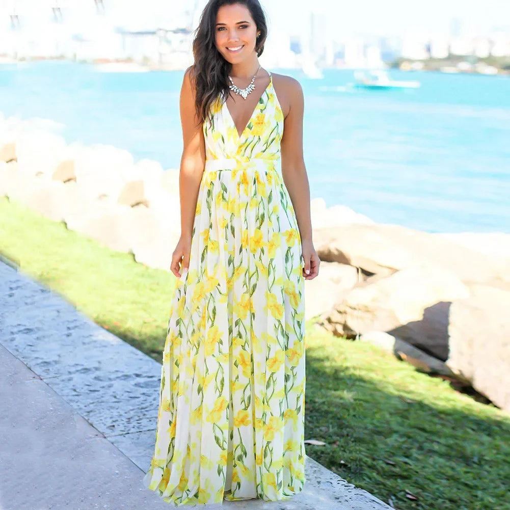 Fashionable Sleeveless Printed Cross-border Style Dress