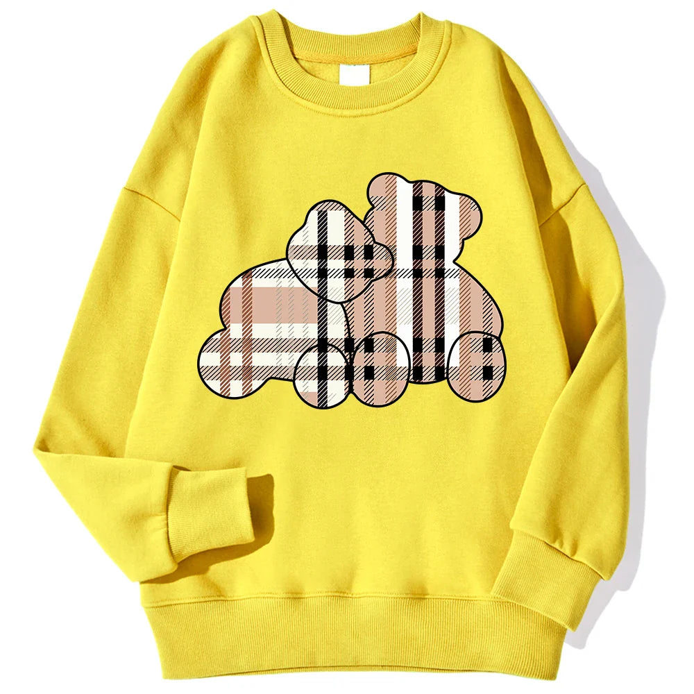 Casual Women Sweatshirts Teddy Bear Printing Hoodies