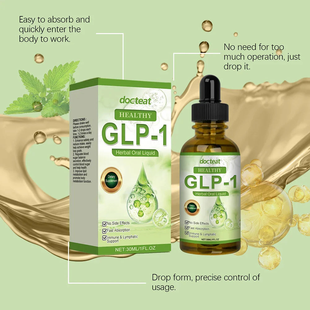 GLP-1 Supplement Liquid Drops Naturally GLP-1 Support Body Slimming Supplement For Gut Digestive Health Body Care Products