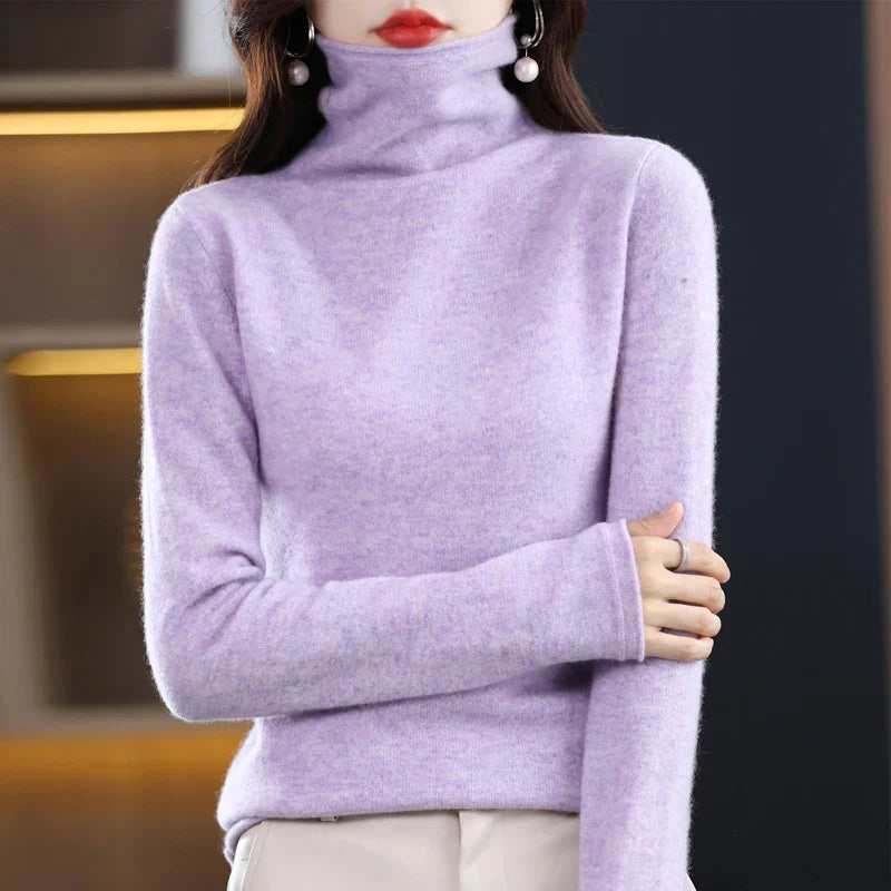 New 100% Merino Wool Turtleneck Cashmere Sweater