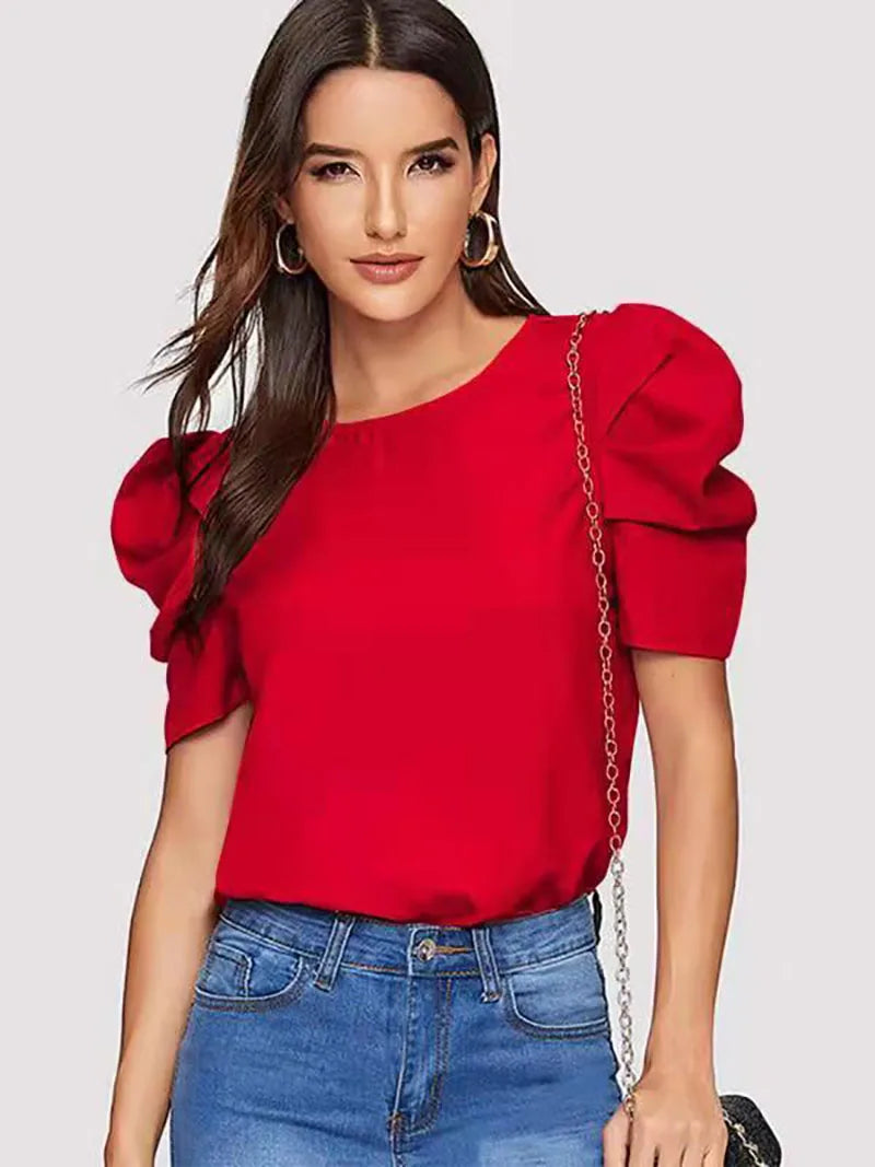 Chic Bubble Sleeve Blouse Summer Style Urban Ease