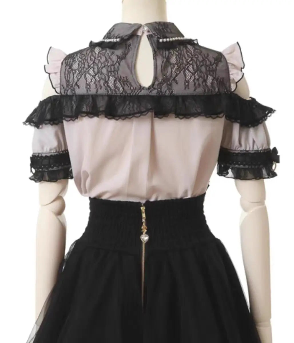 High Waist Sweet Lace Gothic Skirt