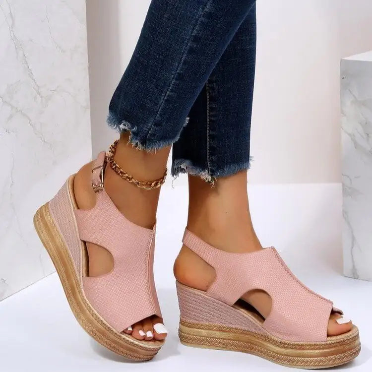 Women's Summer Wedge Heel Platform Peep Toe Sandals