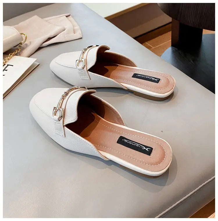 Women's Summer Backless Slippers Fashion Flat Sandals