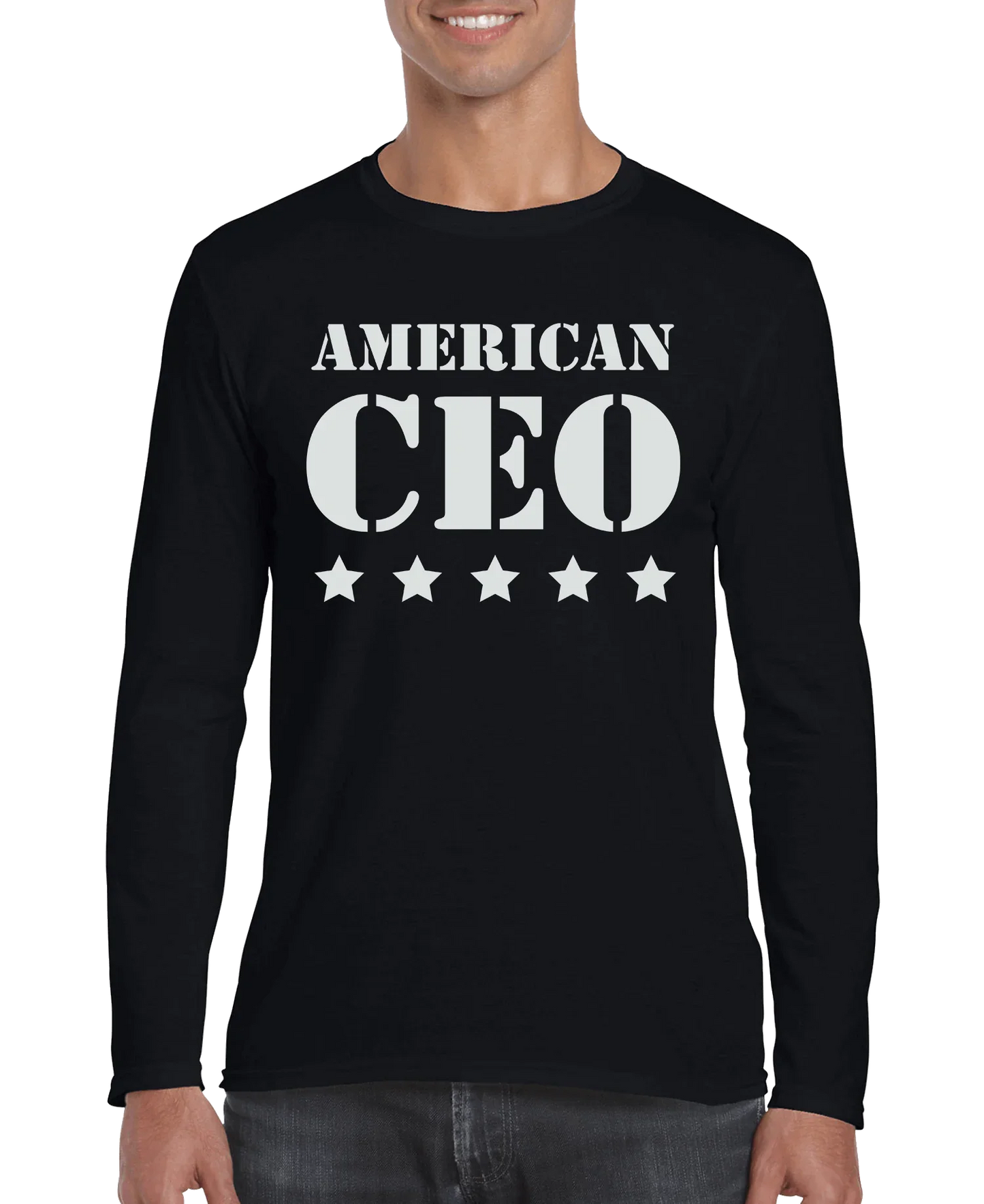 Five Star American CEO Men's Long Sleeve Shirt