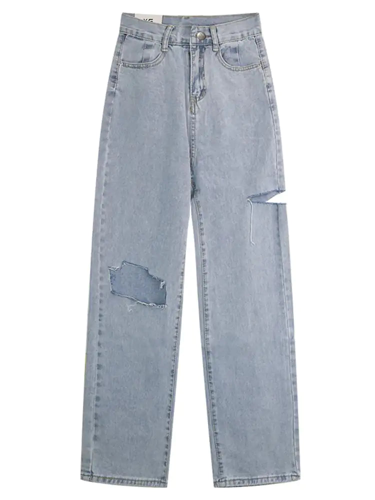 Women's High Waist Wide Leg Loose Straight Pants