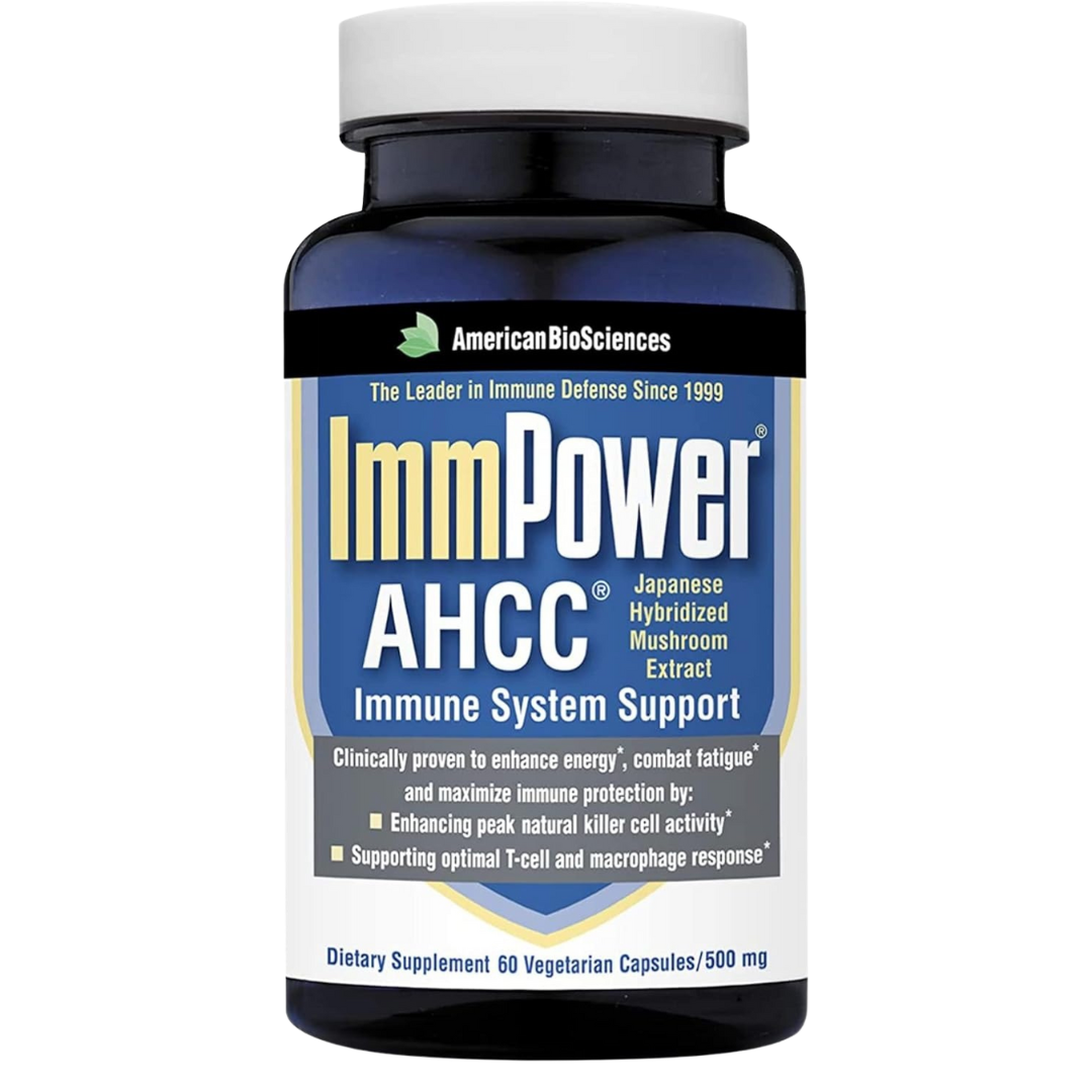 ImmPower AHCC Herbal Mushroom Supplement – 500mg – Immune Support & Natural Killer Cell Activity – 60 Vegan Capsules