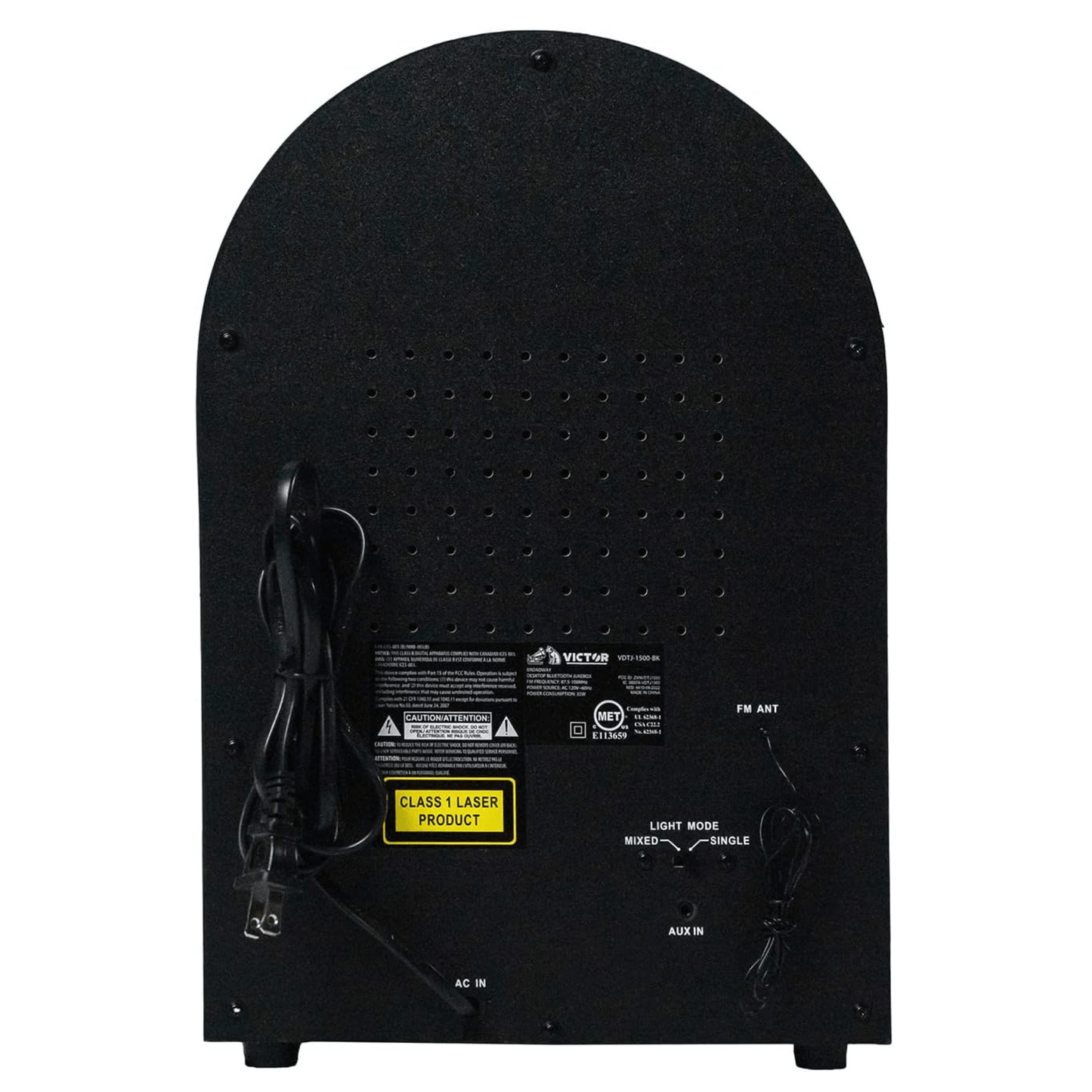 Victor Broadway Desktop Bluetooth Jukebox with CD Player & Color Changing LED Lighting